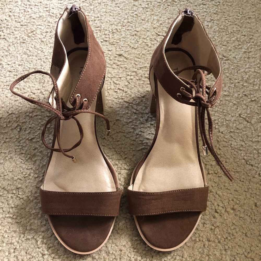 Torrid lace up stacked sandal